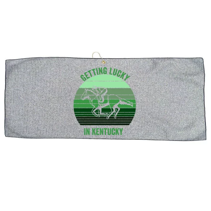 Getting Lucky In Kentucky Horse Derby Race Retro Vintage Gift Large Microfiber Waffle Golf Towel