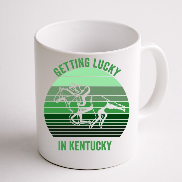 Getting Lucky In Kentucky Horse Derby Race Retro Vintage Gift Front & Back Coffee Mug