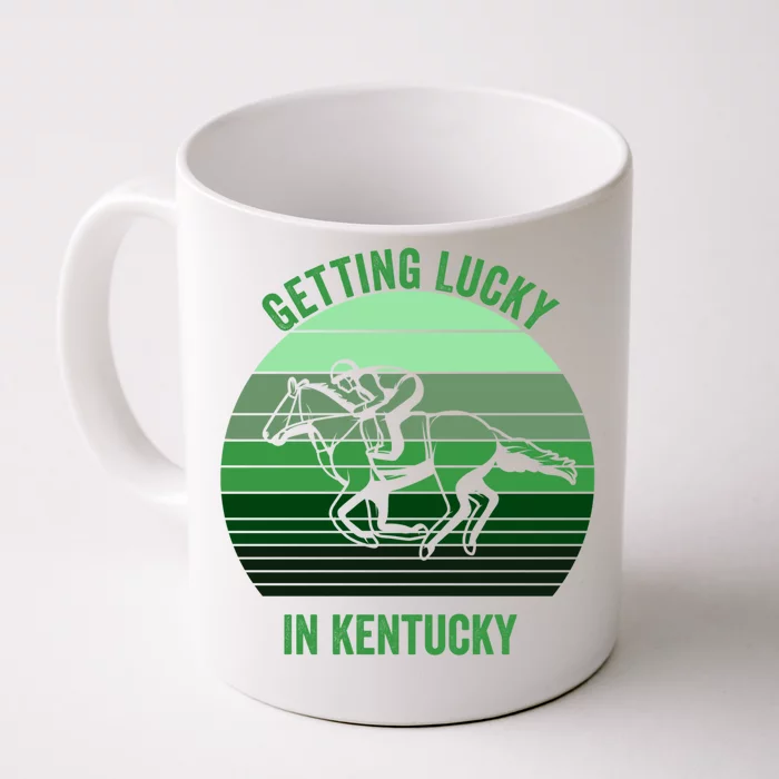 Getting Lucky In Kentucky Horse Derby Race Retro Vintage Gift Front & Back Coffee Mug