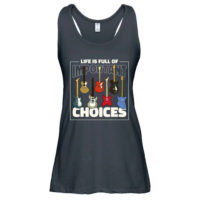 Guitar Life Is Full Of Important Choices Ladies Essential Flowy Tank