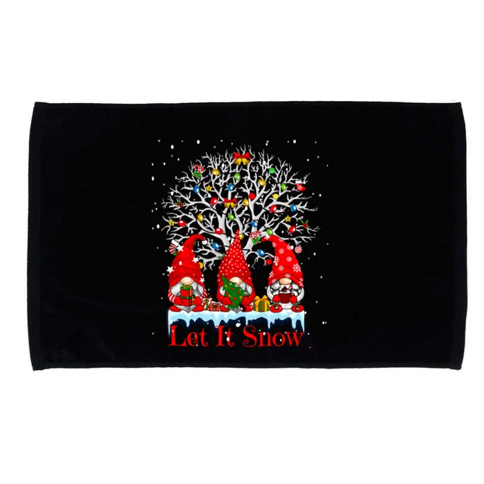 Gnome Let It Snow Christmas Lights Hanukkah Holiday Presents Cute Gift Microfiber Hand Towel