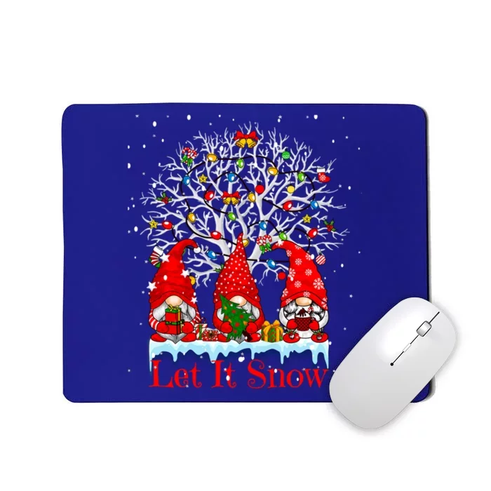 Gnome Let It Snow Christmas Lights Hanukkah Holiday Presents Cute Gift Mousepad