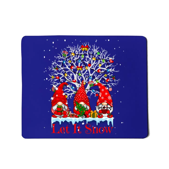 Gnome Let It Snow Christmas Lights Hanukkah Holiday Presents Cute Gift Mousepad