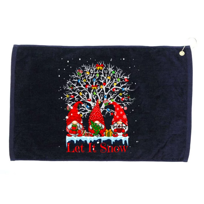 Gnome Let It Snow Christmas Lights Hanukkah Holiday Presents Cute Gift Grommeted Golf Towel