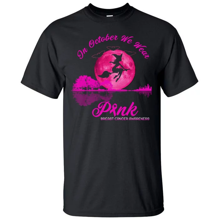 Guitar Lake In October We Wear Pink Breast Cancer Halloween Tall T-Shirt