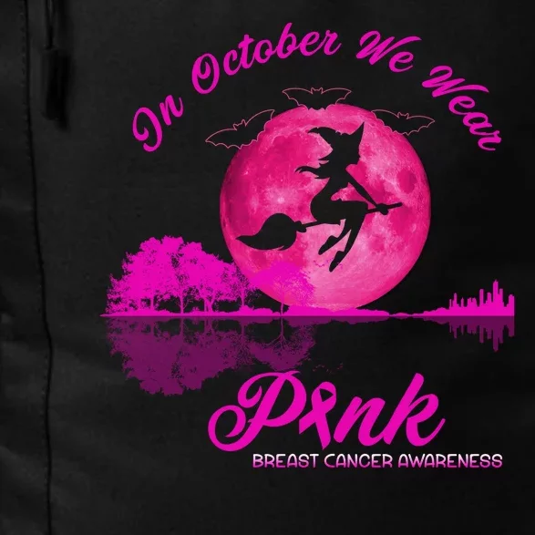 Guitar Lake In October We Wear Pink Breast Cancer Halloween Daily Commute Backpack