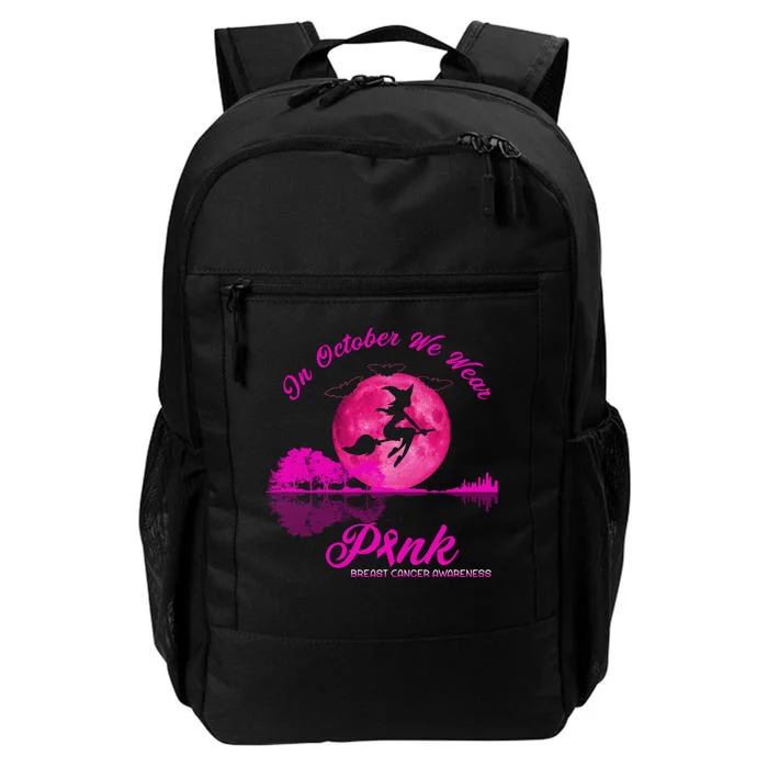 Guitar Lake In October We Wear Pink Breast Cancer Halloween Daily Commute Backpack