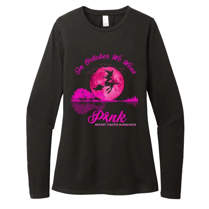 Guitar Lake In October We Wear Pink Breast Cancer Halloween Womens CVC Long Sleeve Shirt