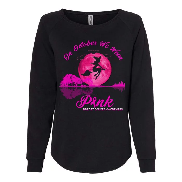 Guitar Lake In October We Wear Pink Breast Cancer Halloween Womens California Wash Sweatshirt