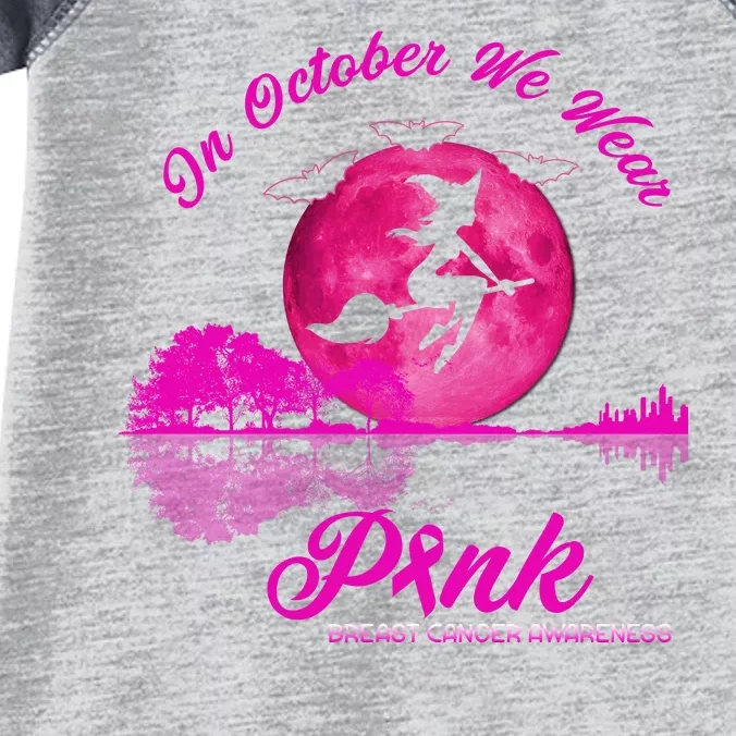 Guitar Lake In October We Wear Pink Breast Cancer Halloween Infant Baby Jersey Bodysuit