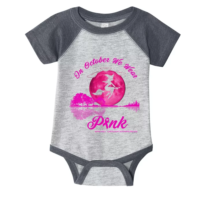 Guitar Lake In October We Wear Pink Breast Cancer Halloween Infant Baby Jersey Bodysuit