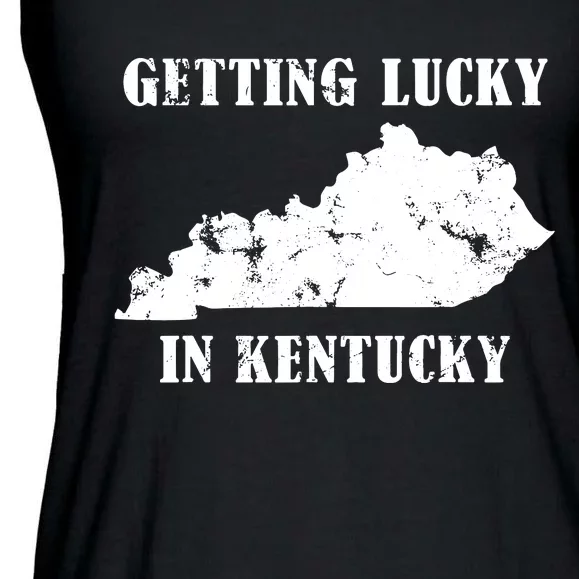 Getting Lucky In Kentucky Distressed Kentucky Ladies Essential Flowy Tank