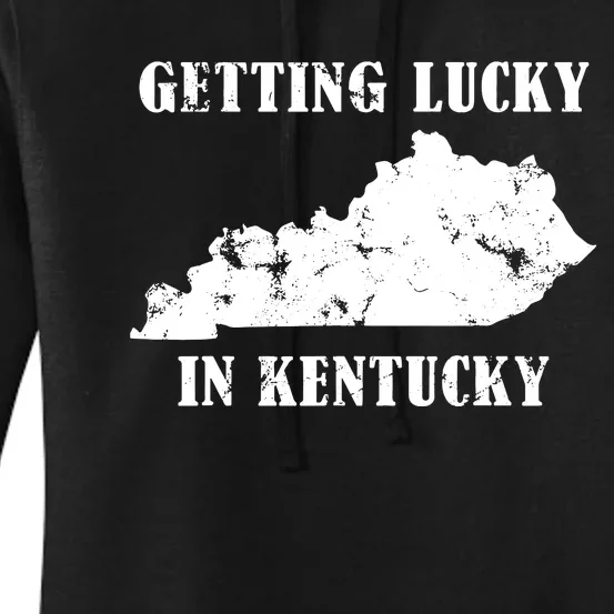 Getting Lucky In Kentucky Distressed Kentucky Women's Pullover Hoodie