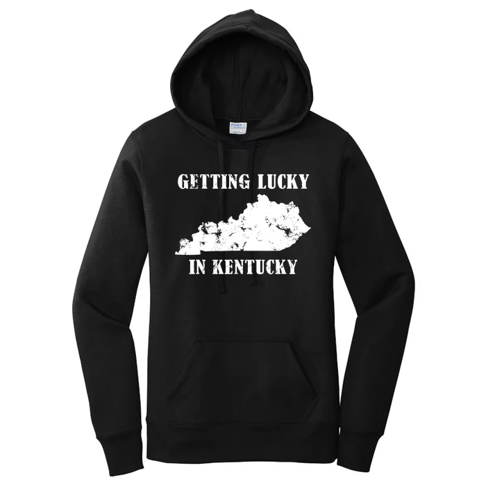 Getting Lucky In Kentucky Distressed Kentucky Women's Pullover Hoodie