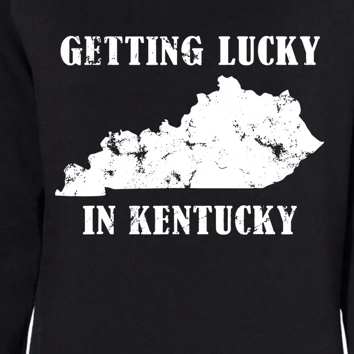 Getting Lucky In Kentucky Distressed Kentucky Womens California Wash Sweatshirt