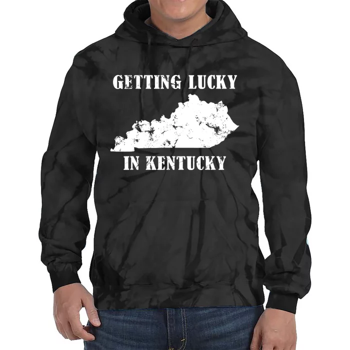 Getting Lucky In Kentucky Distressed Kentucky Tie Dye Hoodie