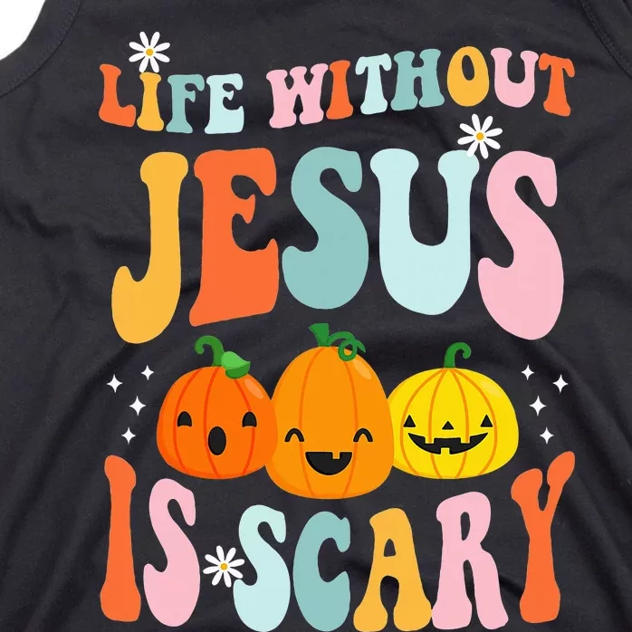 groovy Life is Scary Without Jesus Halloween Tank Top