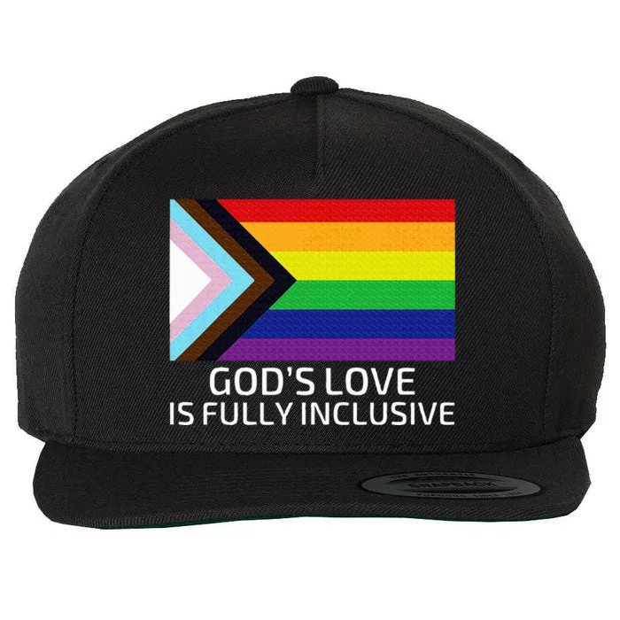 Gods Love Is Fully Inclusive Lgbtqia+ G.A.Y Pride Christian Wool Snapback Cap