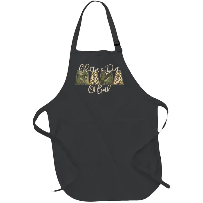 Glitter And Dirt Mama Of Both Mother's Day Full-Length Apron With Pocket