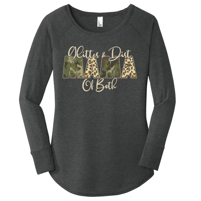 Glitter And Dirt Mama Of Both Mother's Day Women's Perfect Tri Tunic Long Sleeve Shirt