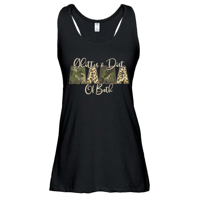 Glitter And Dirt Mama Of Both Mother's Day Ladies Essential Flowy Tank