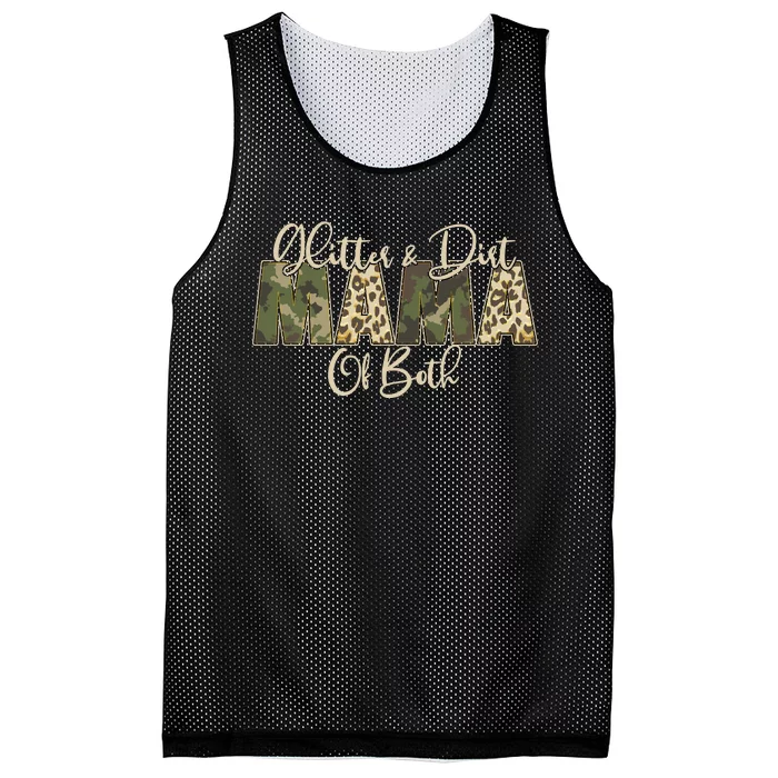 Glitter And Dirt Mama Of Both Mother's Day Mesh Reversible Basketball Jersey Tank