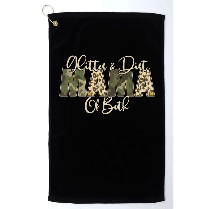 Glitter And Dirt Mama Of Both Mother's Day Platinum Collection Golf Towel