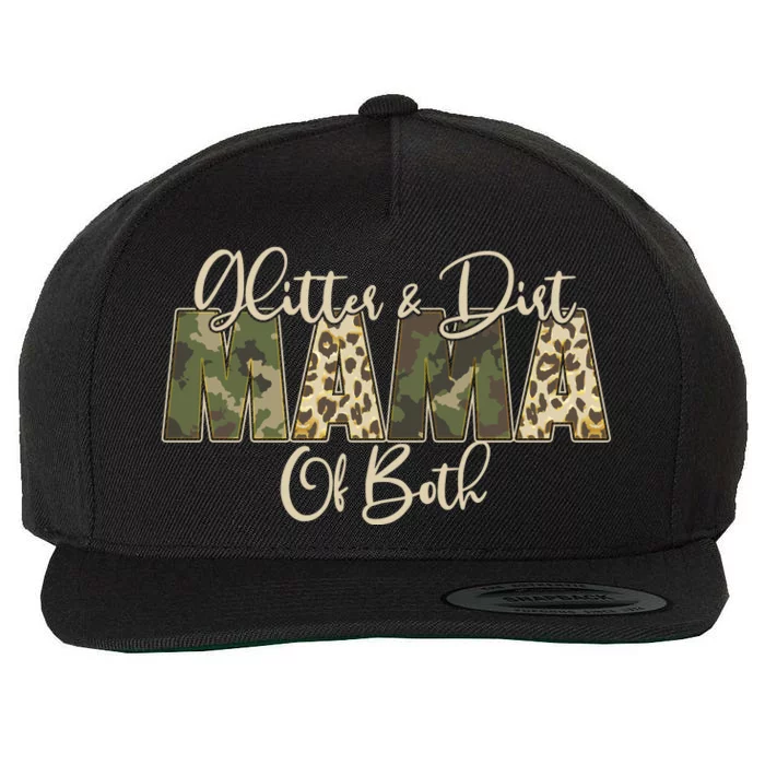 Glitter And Dirt Mama Of Both Mother's Day Wool Snapback Cap