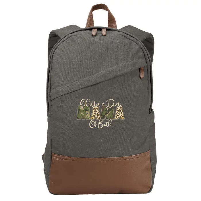 Glitter And Dirt Mama Of Both Mother's Day Cotton Canvas Backpack