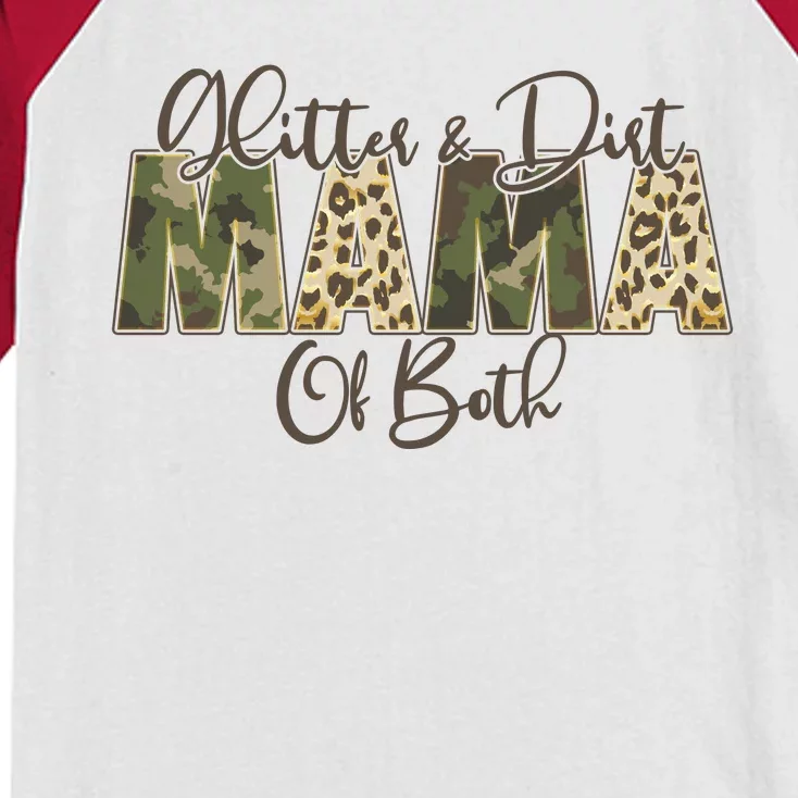 Glitter And Dirt Mama Of Both Mother's Day Kids Colorblock Raglan Jersey