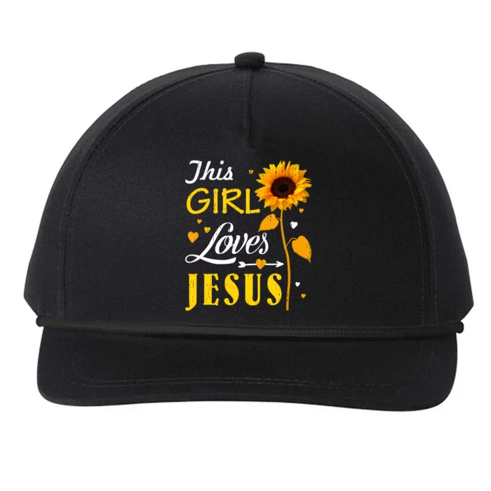 Girl Loves Jesus Cute Christian Women Faith Cute Religious Snapback Five-Panel Rope Hat