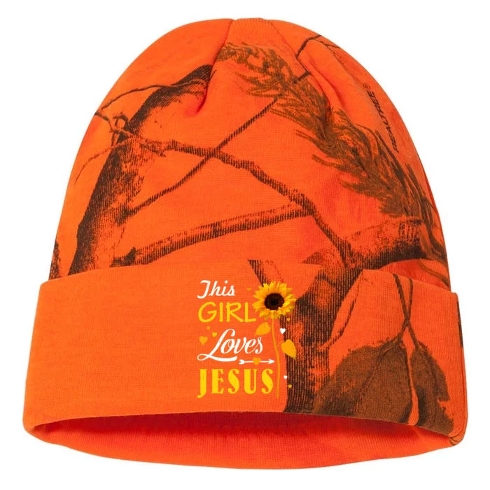 Girl Loves Jesus Cute Christian Women Faith Cute Religious Kati - 12in Camo Beanie