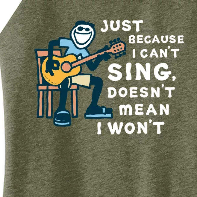 Guitar Lover Just Because I Cant Sing Doesnt Mean I Wont Funny Women’s Perfect Tri Rocker Tank