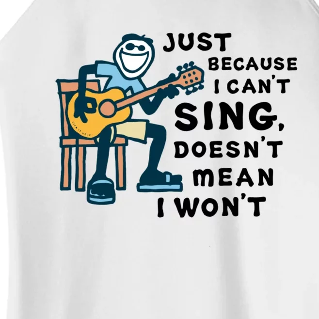 Guitar Lover Just Because I Cant Sing Doesnt Mean I Wont Funny Women’s Perfect Tri Rocker Tank