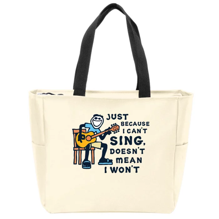 Guitar Lover Just Because I Cant Sing Zip Tote Bag