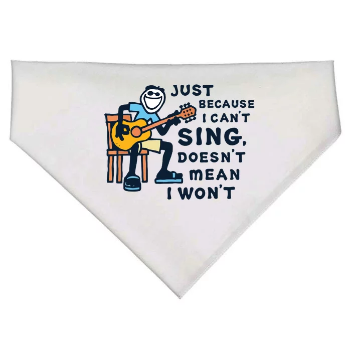 Guitar Lover Just Because I Cant Sing USA-Made Doggie Bandana