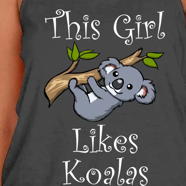 Girl Likes Koalas Cute Nature Wildlife Animal Gift Women's Knotted Racerback Tank