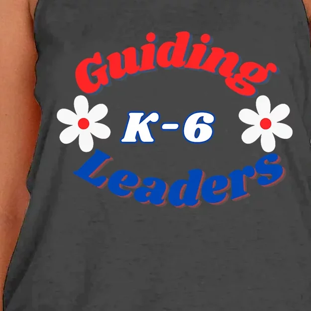 Guiding Leaders K6 School Counselor Young Leaders Daisies Women's Knotted Racerback Tank