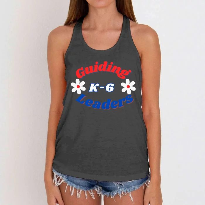 Guiding Leaders K6 School Counselor Young Leaders Daisies Women's Knotted Racerback Tank