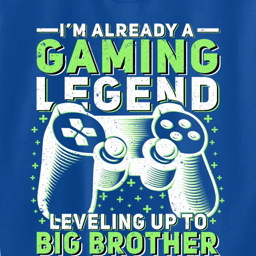 Gaming Legend Leveling Up To Big Brother Gamers Big Bro Gift Kids Sweatshirt