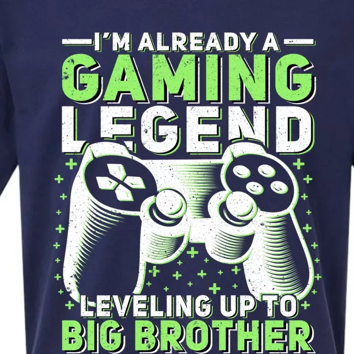 Gaming Legend Leveling Up To Big Brother Gamers Big Bro Gift Sueded Cloud Jersey T-Shirt