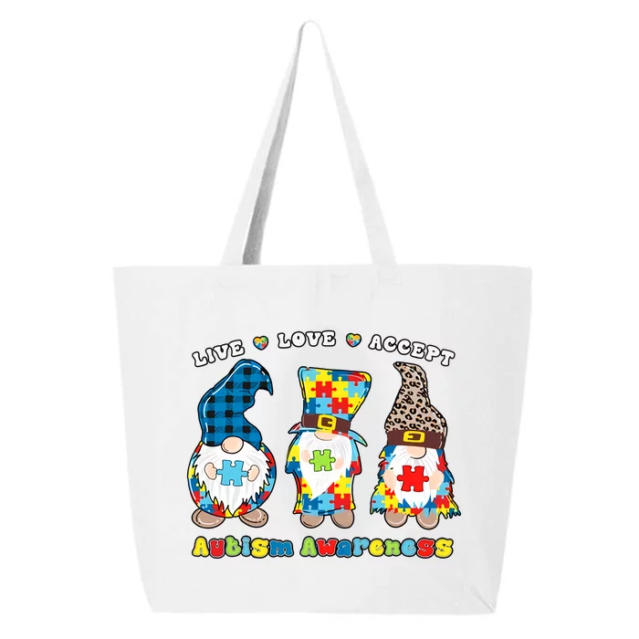 Gnomes Leopard Love Accept Autism Awareness Autism Support 25L Jumbo Tote