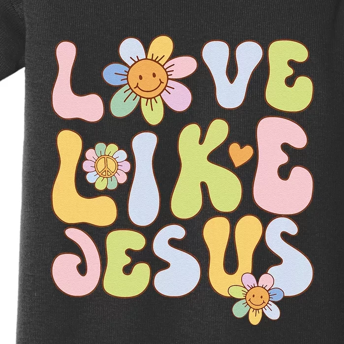 Groovy Love Like Jesus Religious God Christian Baby Bodysuit