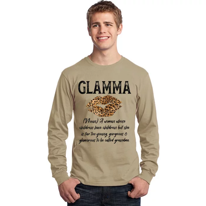 Glamma Leopard Lips Kiss GlamMa Description Mother's Day Tall Long Sleeve T-Shirt