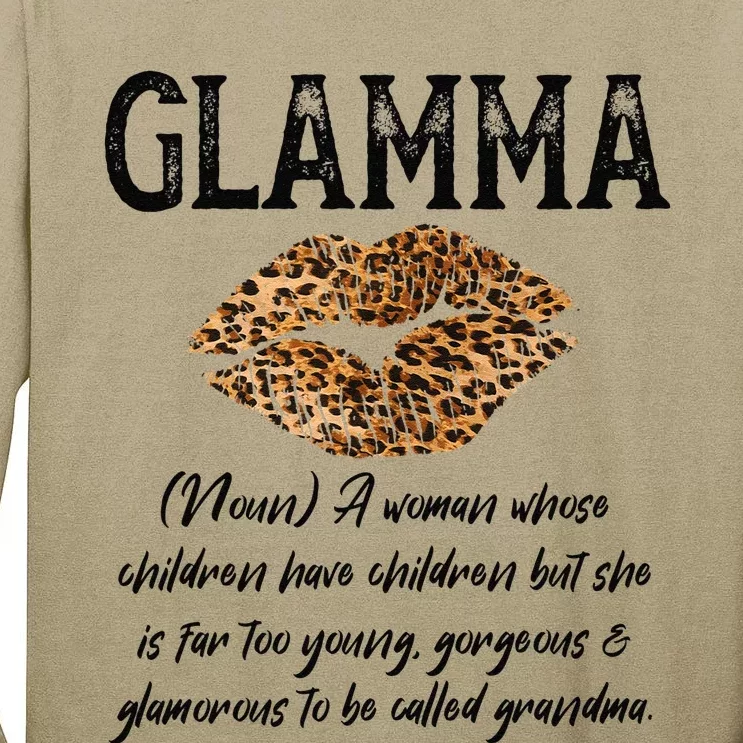 Glamma Leopard Lips Kiss GlamMa Description Mother's Day Tall Long Sleeve T-Shirt