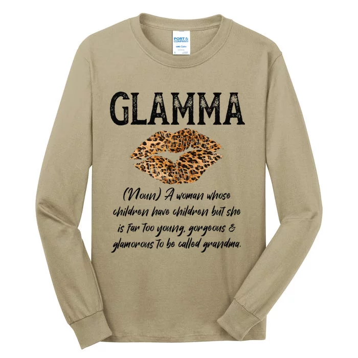 Glamma Leopard Lips Kiss GlamMa Description Mother's Day Tall Long Sleeve T-Shirt