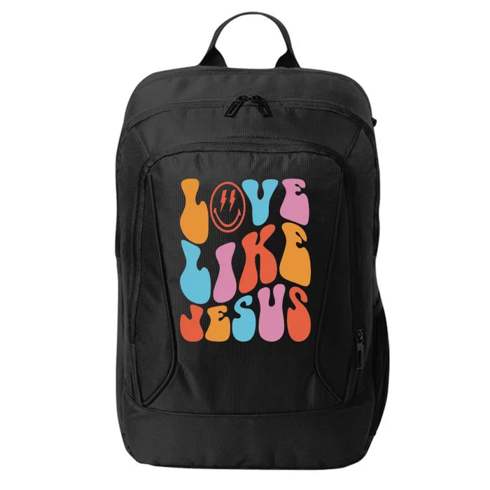 groovy Love Like Jesus Smile Face Aesthetic Trendy City Backpack