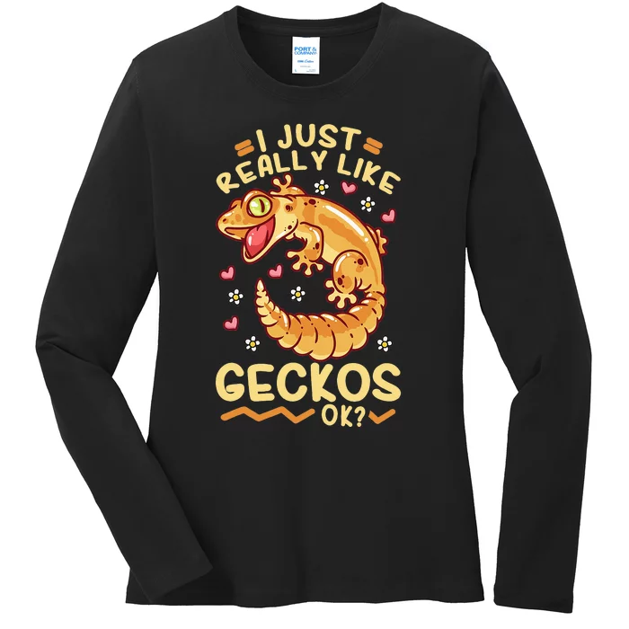 Gecko Lizard Leopard Geckos Terraristic Ladies Long Sleeve Shirt