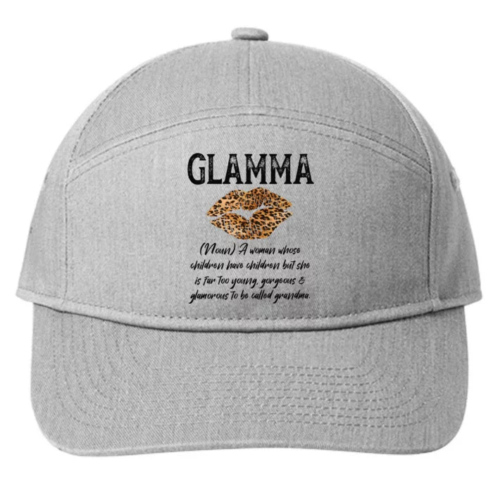 Glamma Leopard Lips Kiss GlamMa Description Mother's Day 7-Panel Snapback Hat