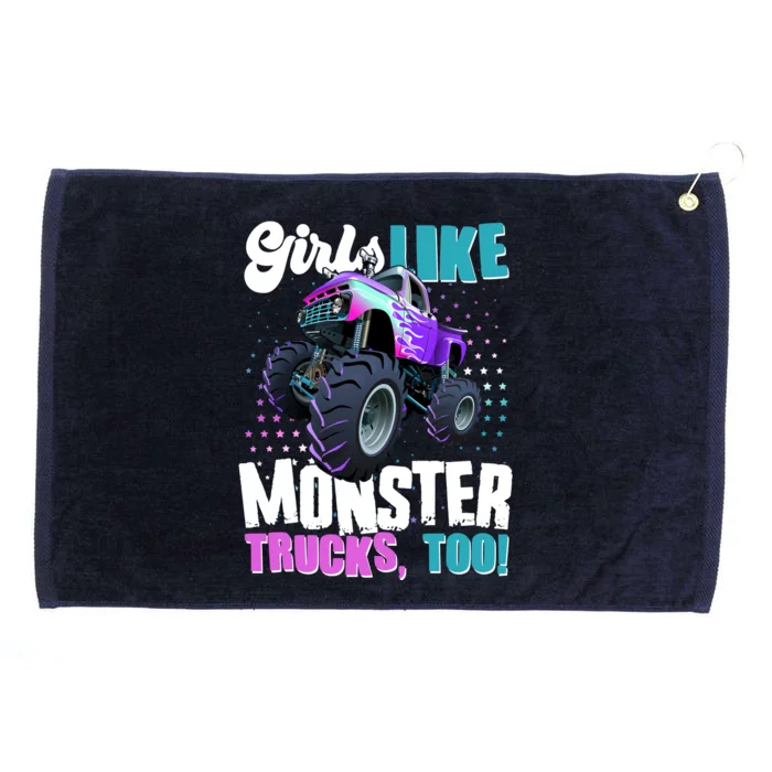 Girls Like Monster Trucks Too! Grommeted Golf Towel